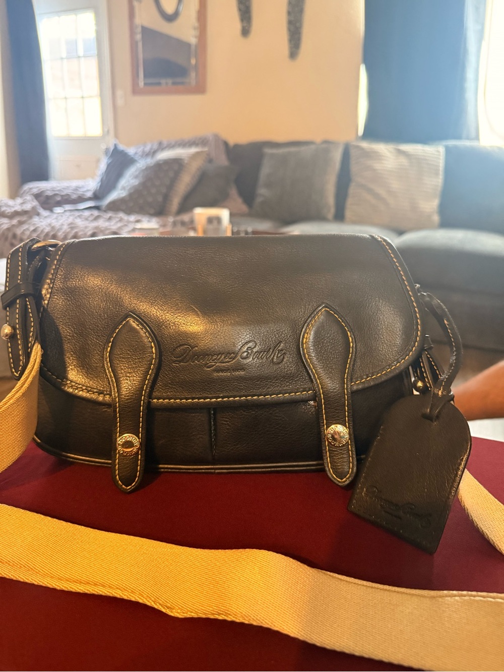 Dooney & Bourke Black Florentine Leather ELLIE  Crossbody